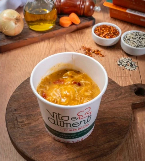 Caldos e sopas, fotografia oficial do cardápio Vita e Alimenti